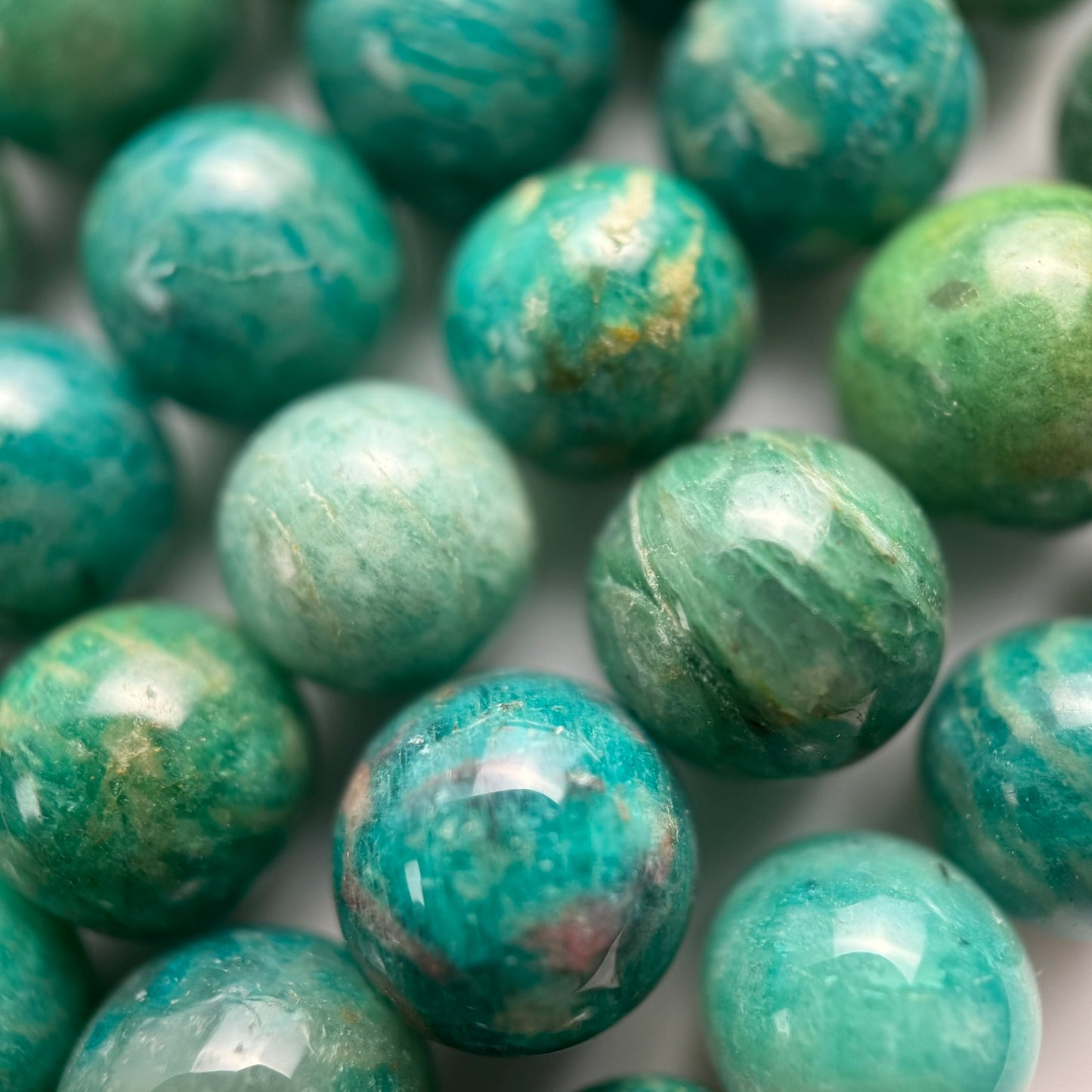 Brazilian Amazonite AAAA Polished Round Gemstone Beads image 3