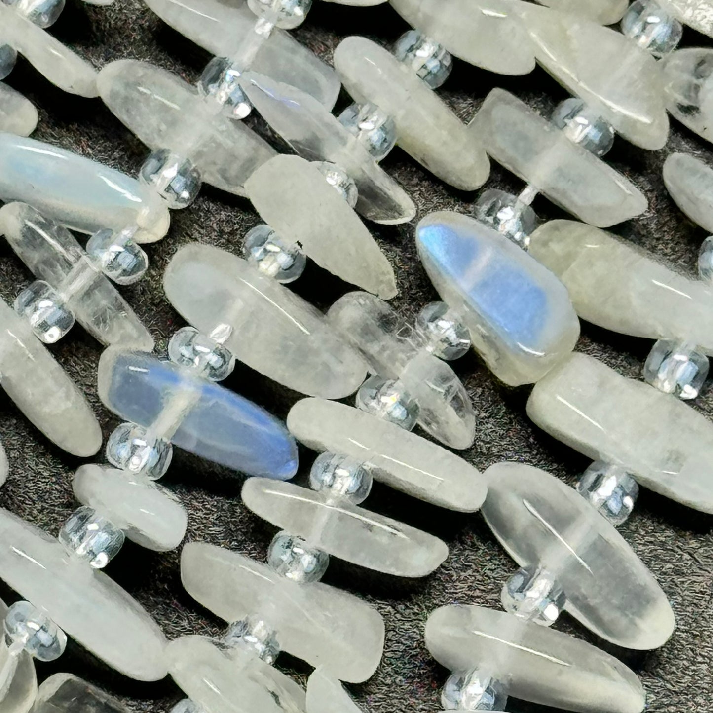 Rainbow Moonstone Polished Blade Beads image 1