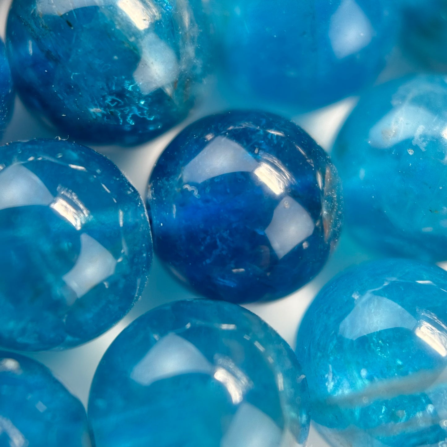 Blue Apatite AAA Polished Round Beads image 4