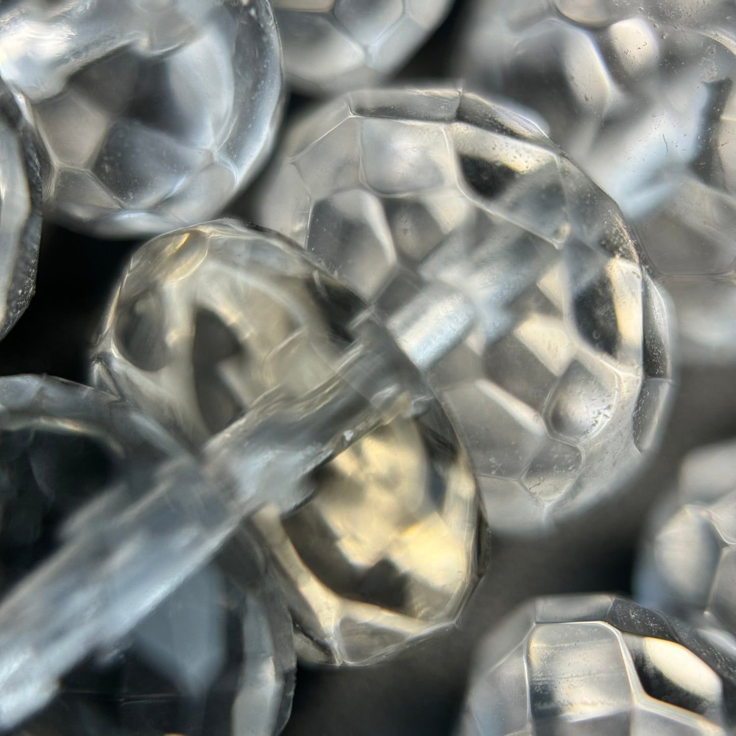 Faceted Clear Quartz Rondelle Beads image 2