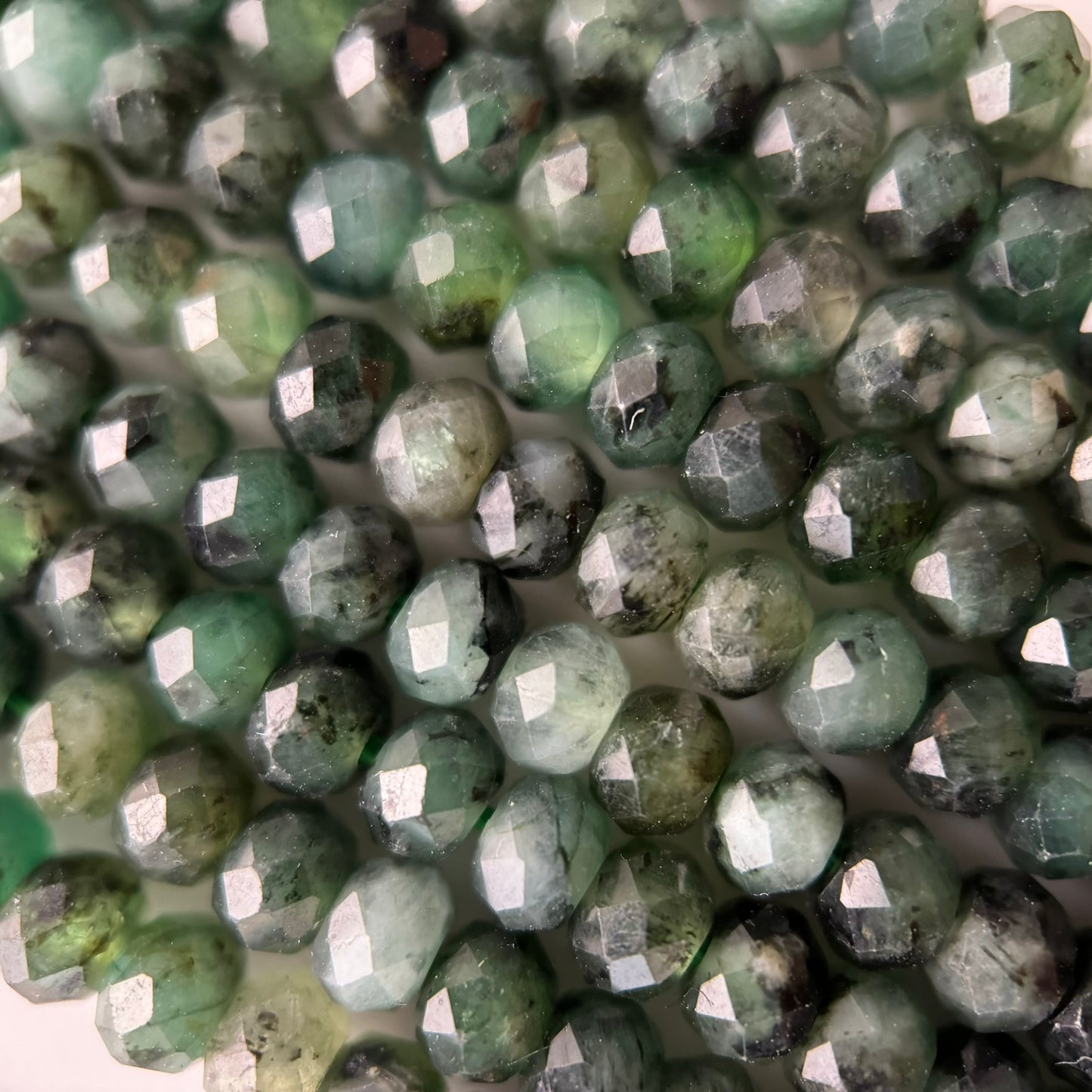 Emerald Faceted Rondelle Beads image 8