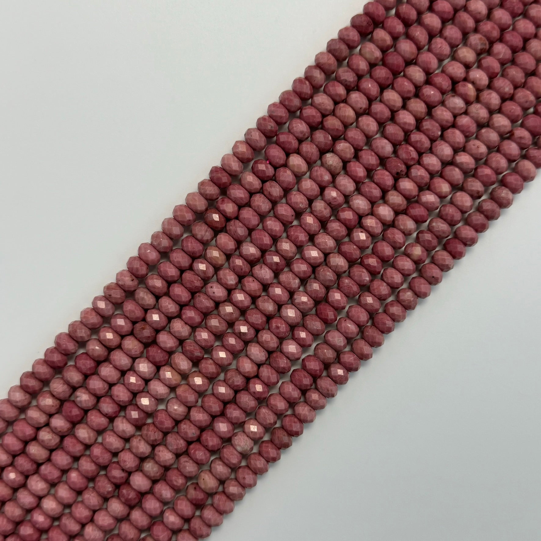 Rhodonite Faceted Rondelle Beads (High Quality) image 3