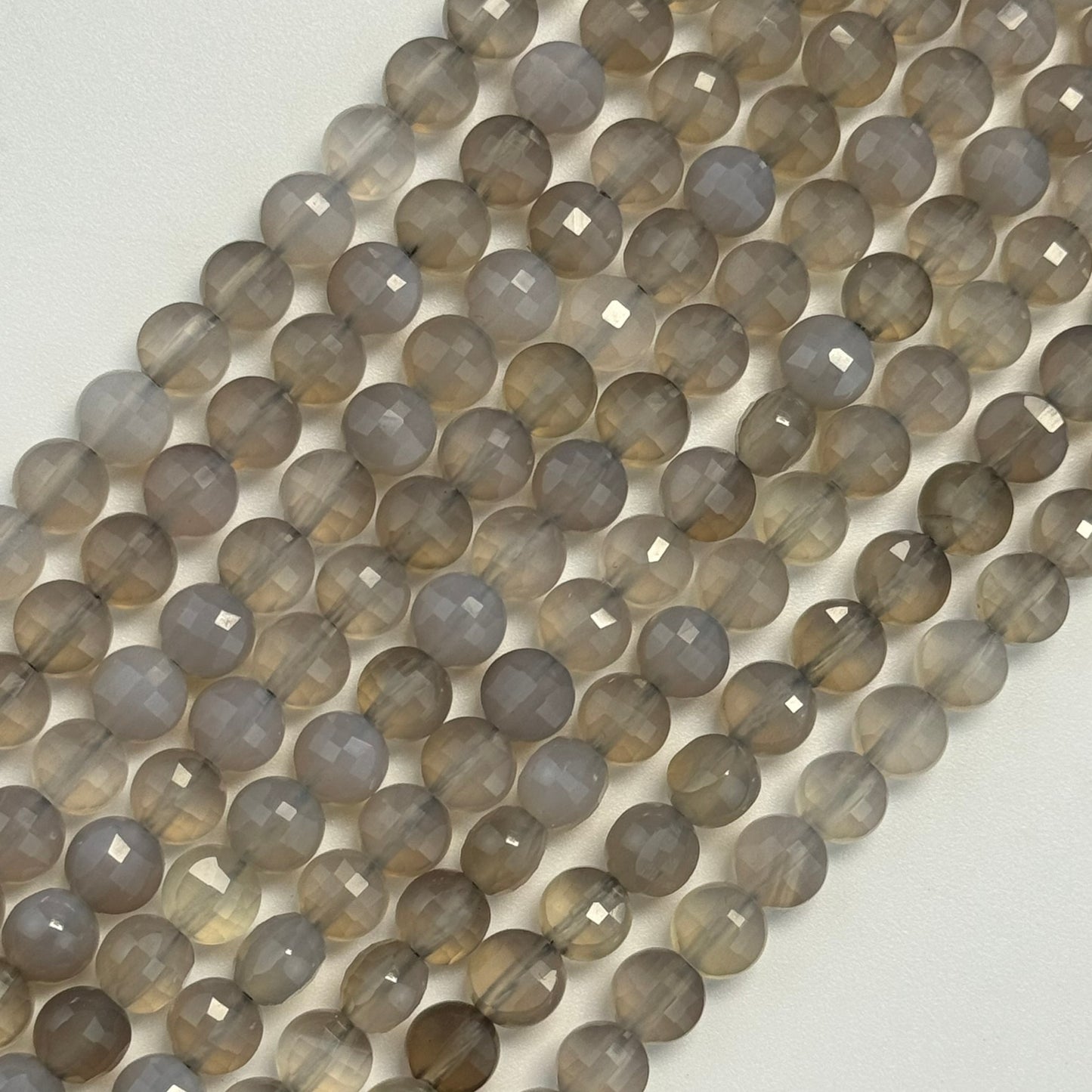 Gray Agate Lentil Beads image 3