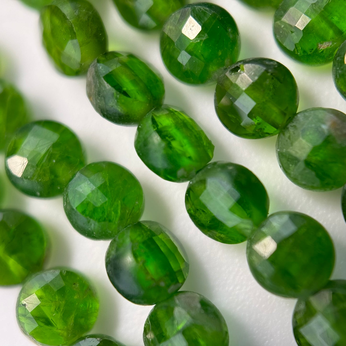 Diopside Lentil Faceted Beads image 10