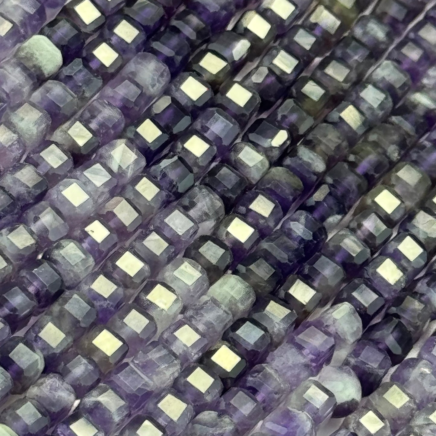 Amethyst Faceted Square Beads (AA Quality) image 7