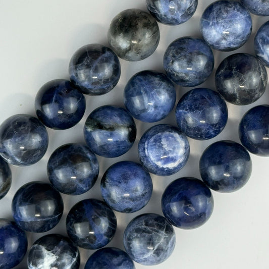 Sodalite Polished Round Beads - (AA Quality)