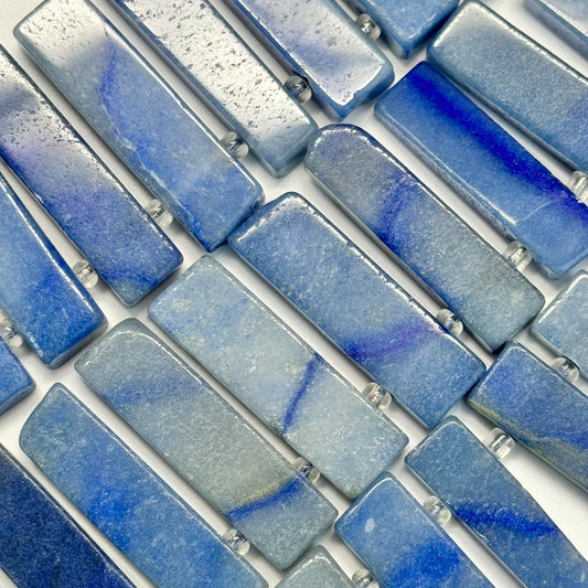 Blue Quartz Polished Blade Beads