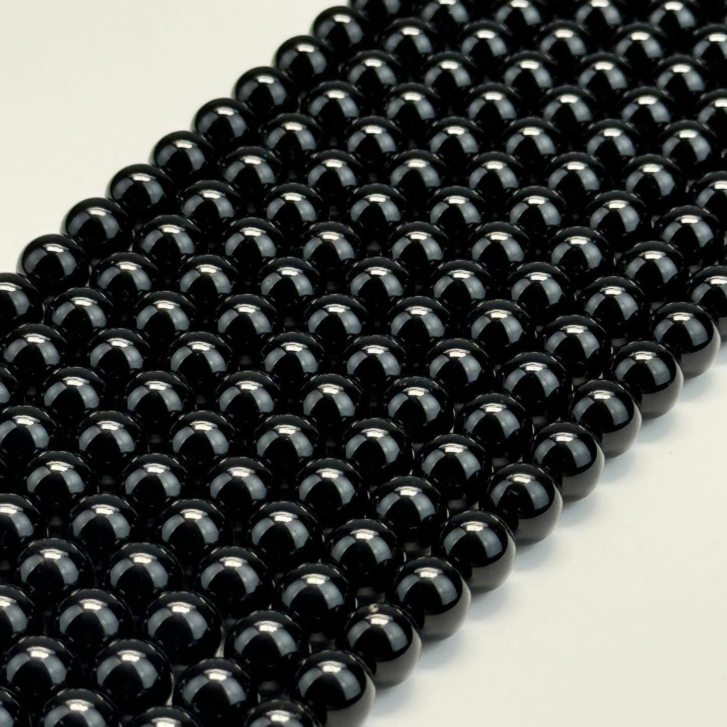 Black Tourmaline Polished Round Beads image 0