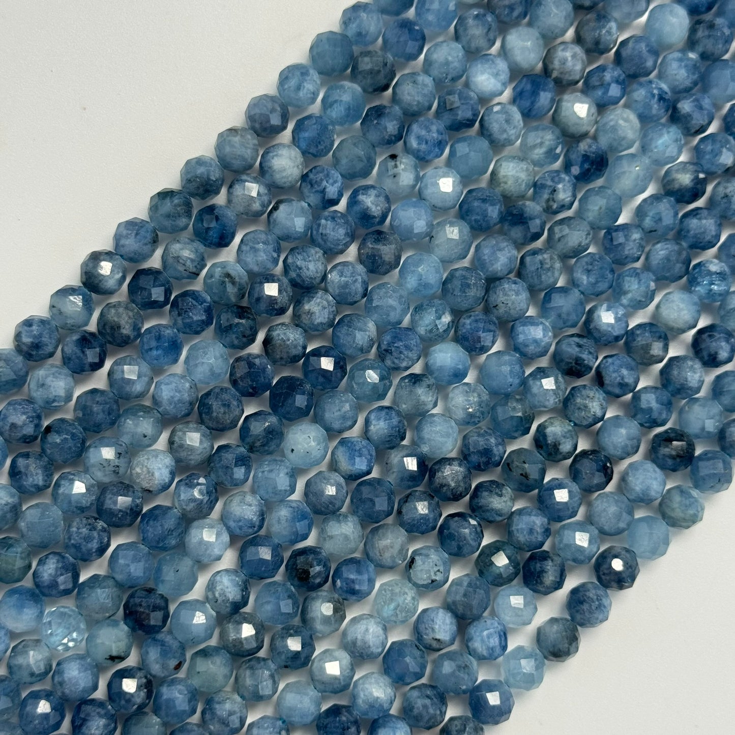 Aquamarine Faceted Round Gemstone Beads image 0