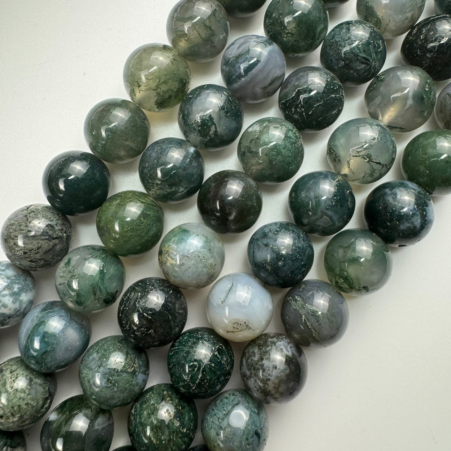Moss Agate Polished Round Beads image 0