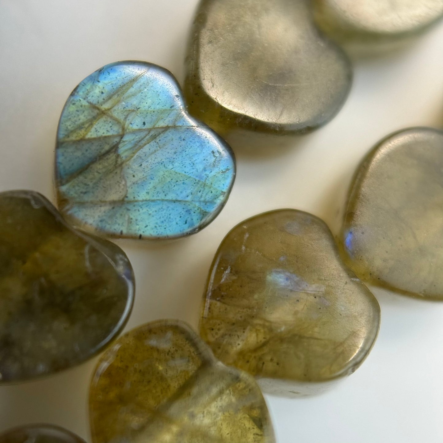 Labradorite Flat Heart Beads image 4