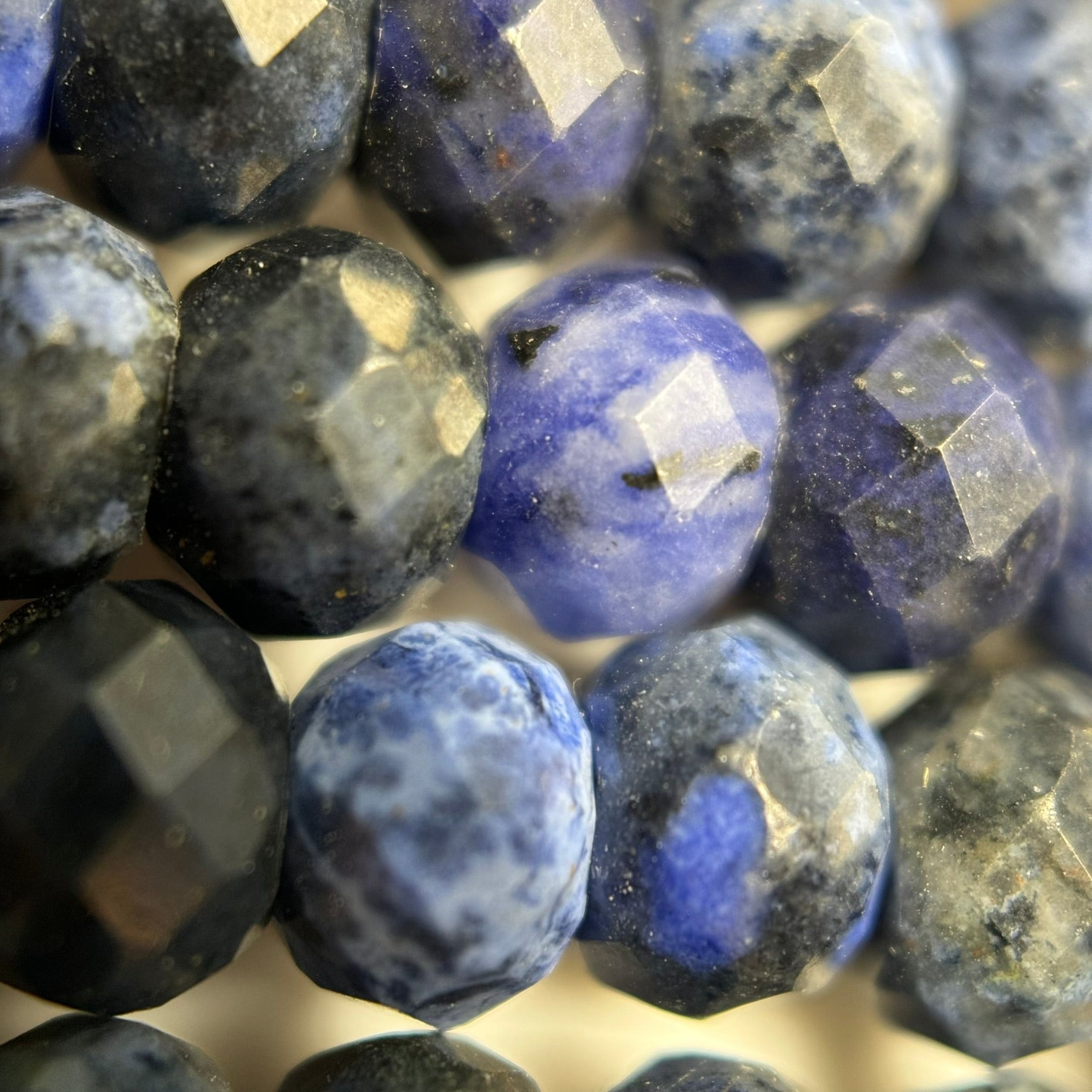 Dumortierite Faceted rondelle Beads (6x4 mm) image 2