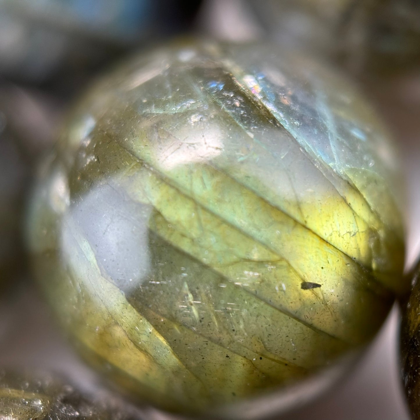 Labradorite AAAA Polished Round Beads - high quality labradorite image 6