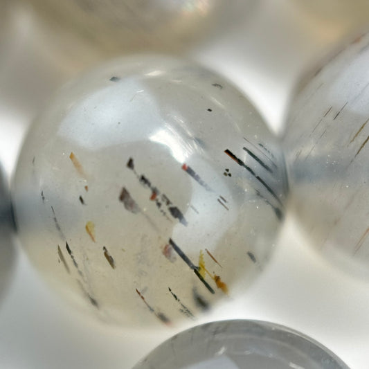 Moonstone Black Polished Round Beads - (AAA Quality)