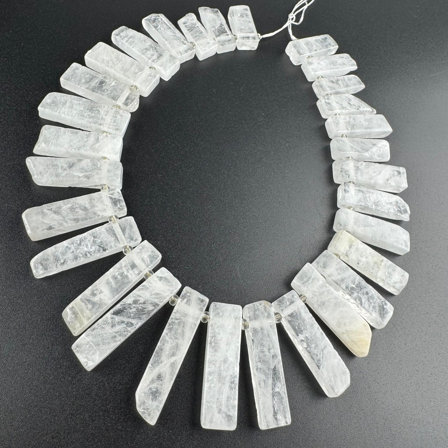 Blade Shape Clear Quartz Gemstone Beads Strand – Sizes 28–40 mm