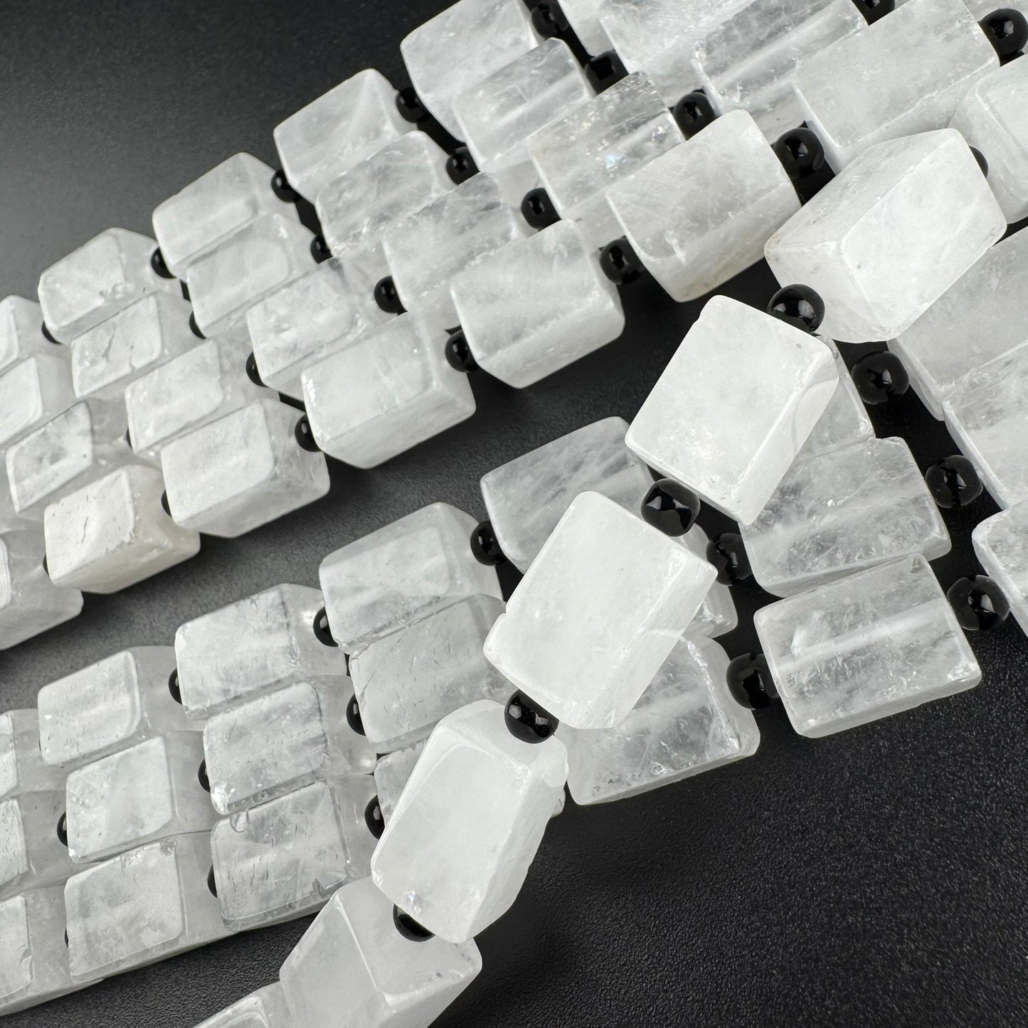 Clear Quartz Gemstone Beads – Rectangular Shape Strand