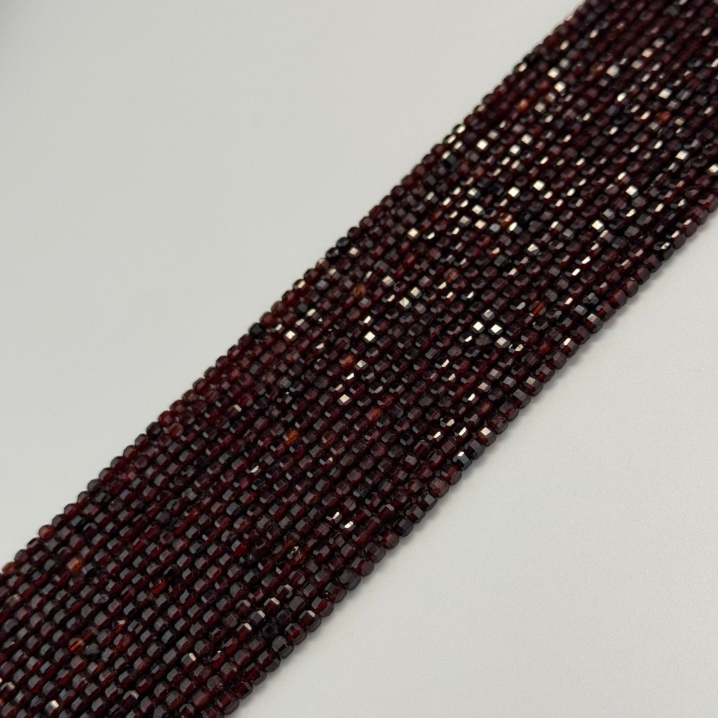 Hessonite Garnet Faceted Square Beads