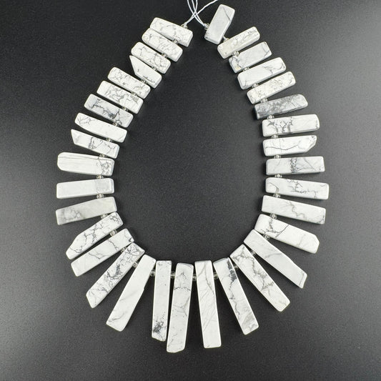 Howlite Blade Shape Gemstone Beads (AB Quality)