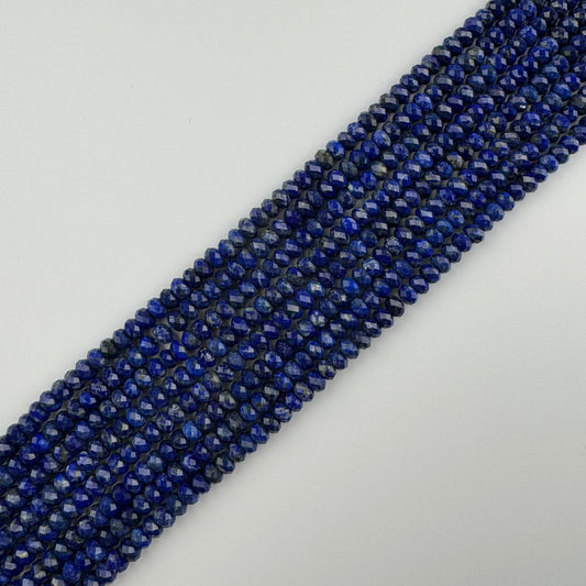 Lapis Lazuli Faceted Rondelle Natural Blue Gemstone (AA Quality)