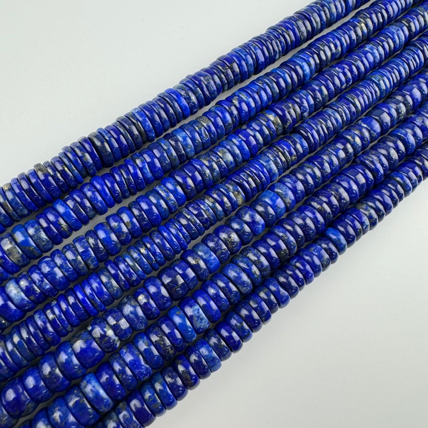 Lapis Lazuli Rondelle Natural Blue Gemstone (AAAA Quality)