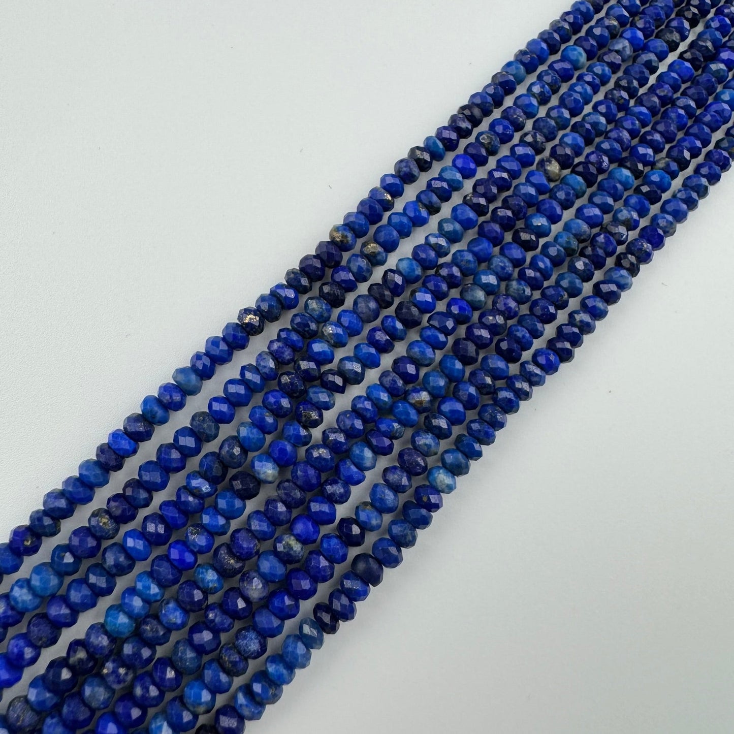 Faceted Rondelle Lapis Lazuli Beads – Natural Blue Gemstone