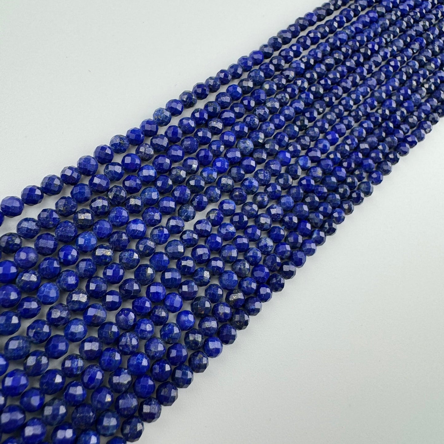 Faceted Round Lapis Lazuli Beads – Natural Blue Gemstone