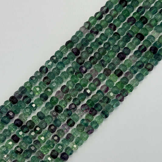 Fluorite Faceted Beads - Rondelle Shape - Single Cut (AA Quality)