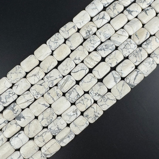 Howlite Cushion-Cut Rectangular Gemstone Beads (A Quality)