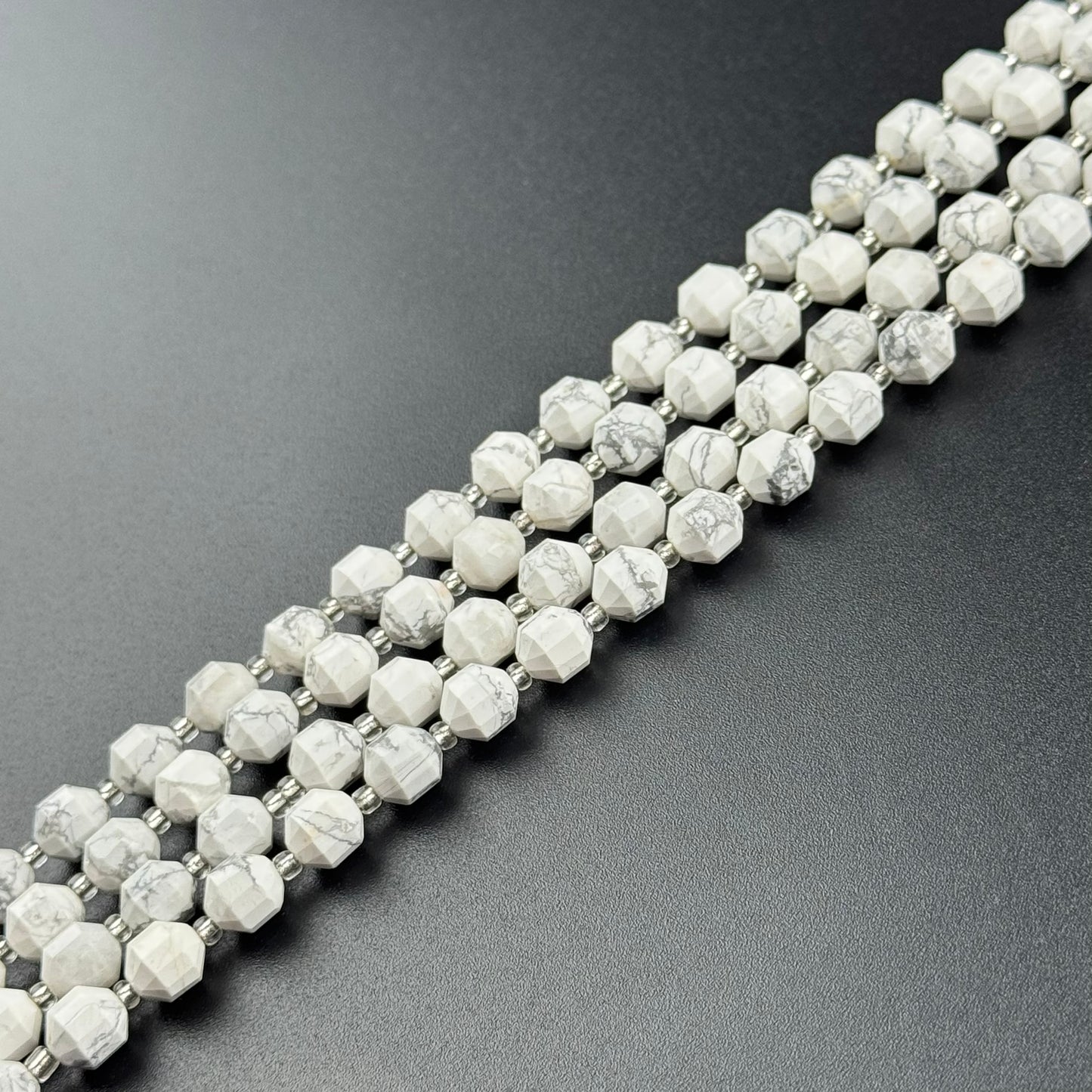Howlite Dodecahedron Gemstone Beads (AA Quality)