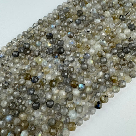 Labradorite Faceted Round Gemstone Beads (B Quality)