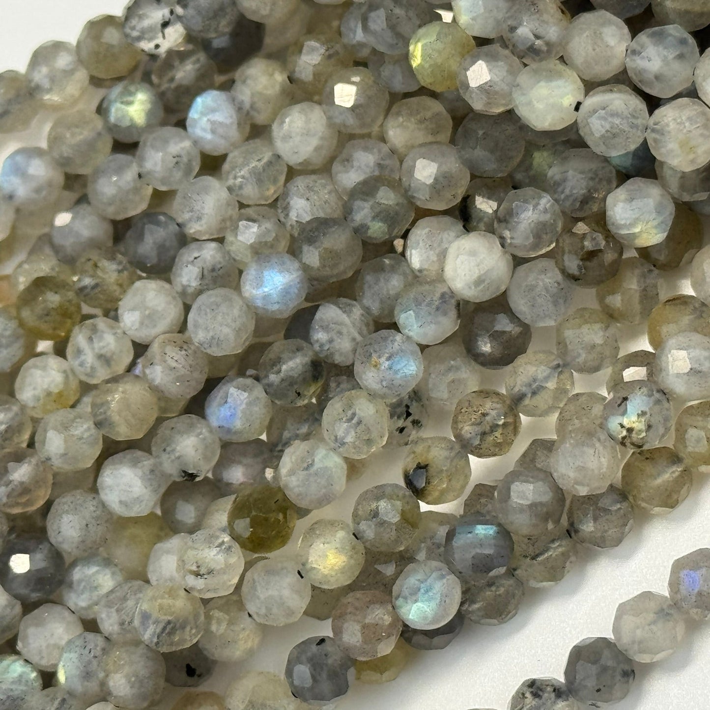 Labradorite Faceted Round Gemstone Beads (B Quality)