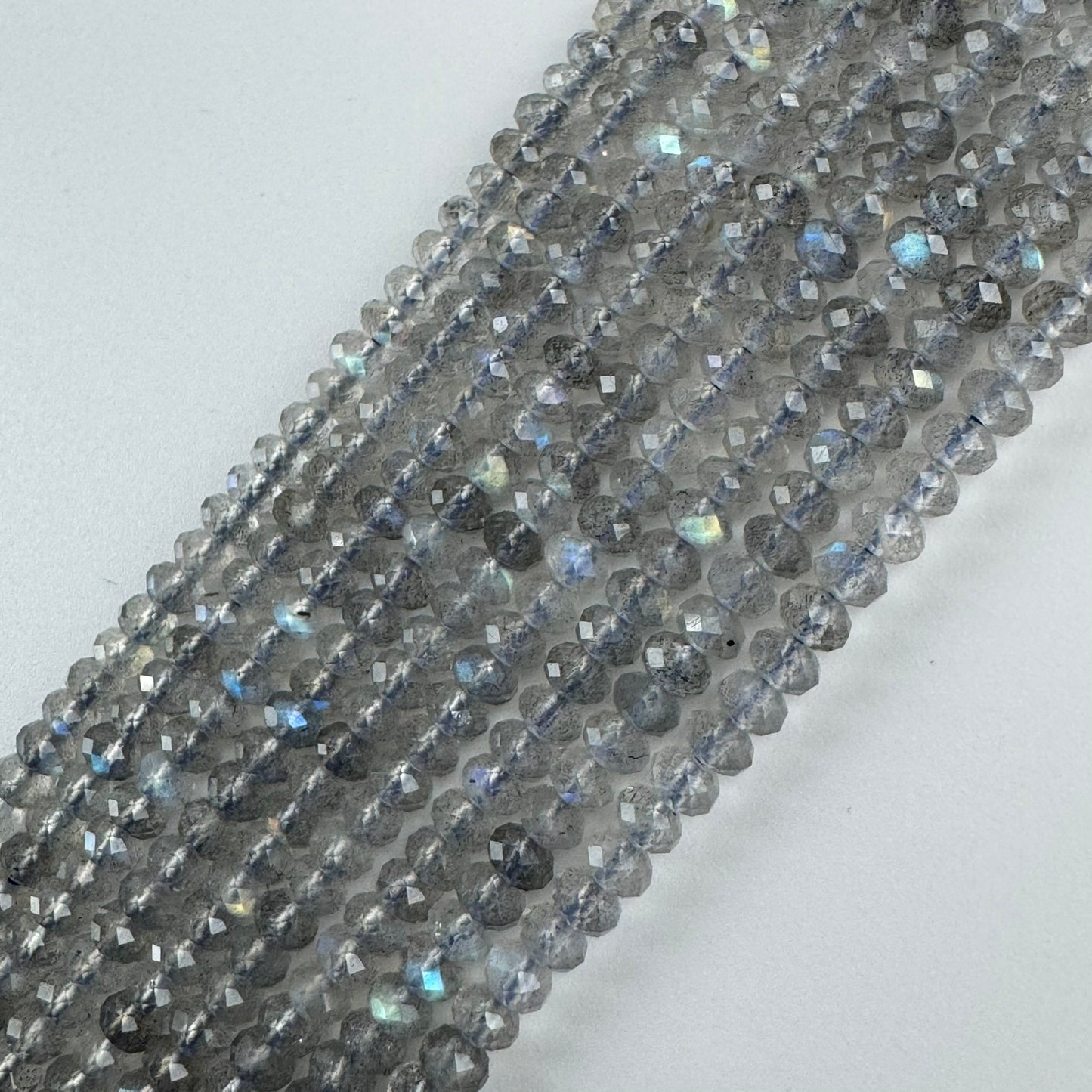 Faceted Labradorite Beads - Rondelle Beads (AAA Quality)