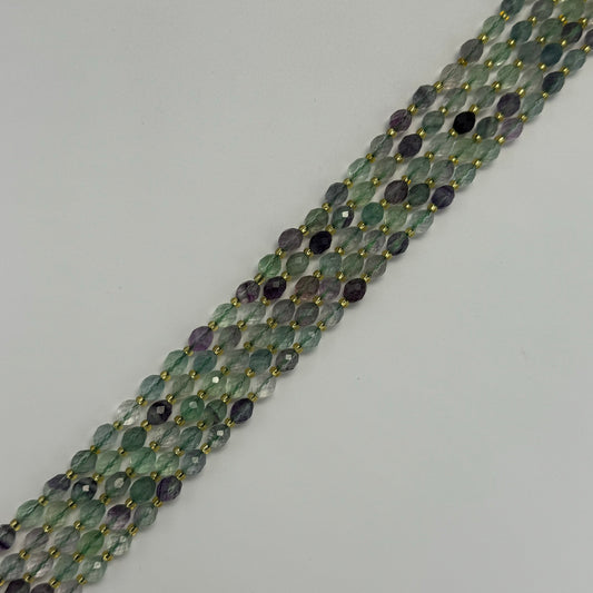 Faceted Fluorite Barrel Beads