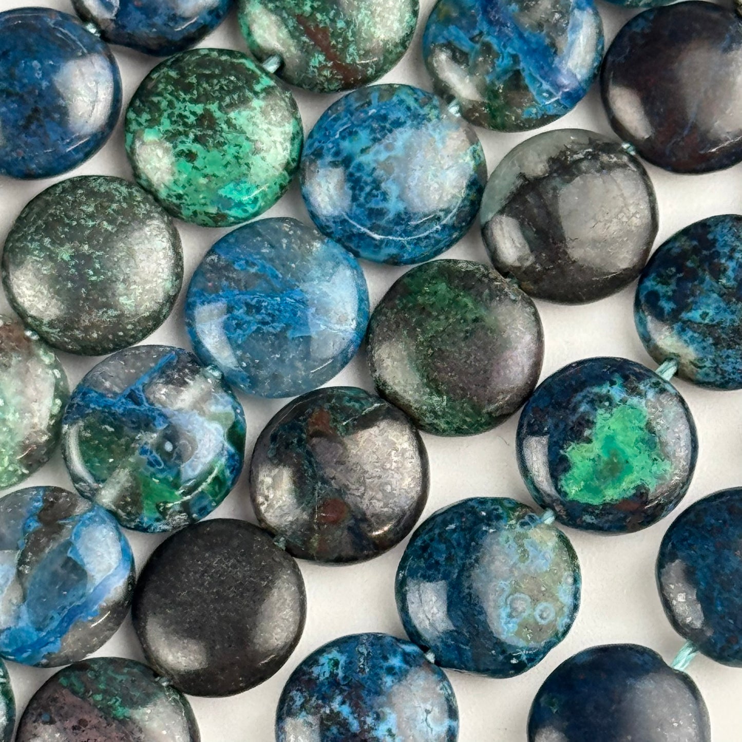 Rare Smarties Shattuckite Polished Round Beads - (AA Quality)