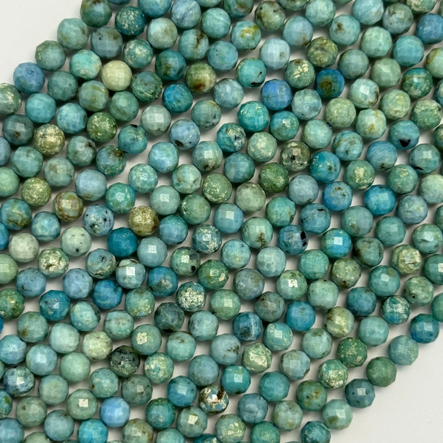 Hemimorphite Faceted Round Beads