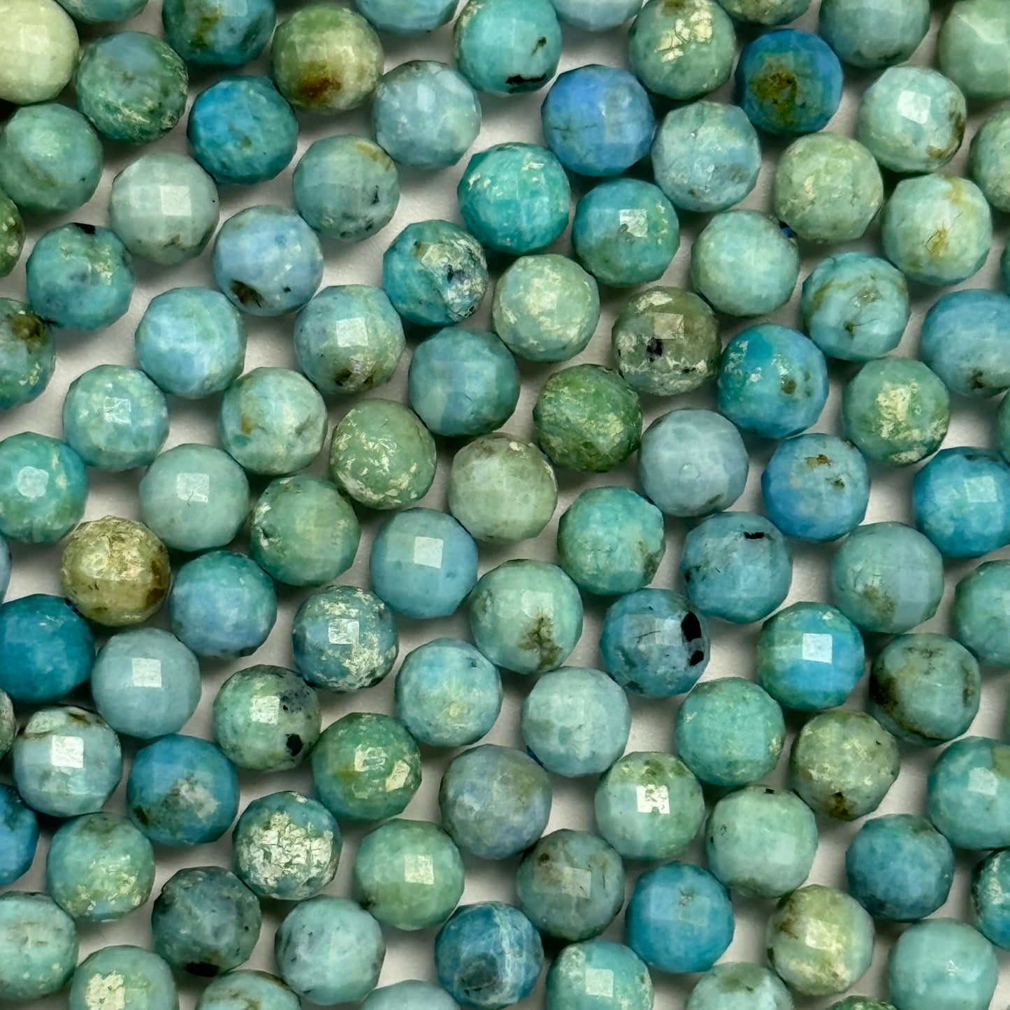 Hemimorphite Faceted Round Beads