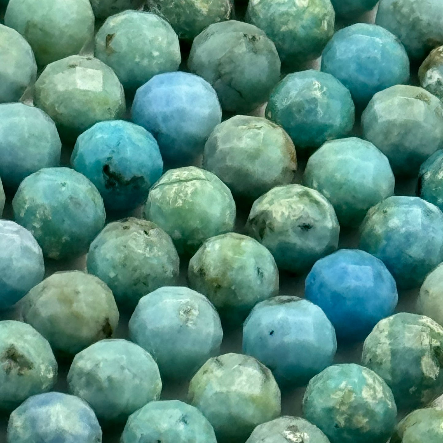 Hemimorphite Faceted Round Beads