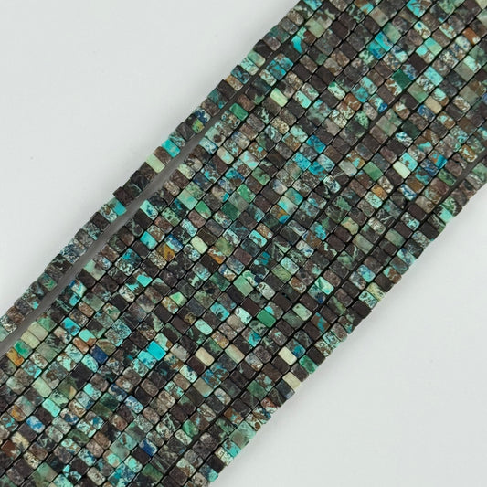 Flat Square Shattuckite Rare Gemstone Beads - (AAA Quality)