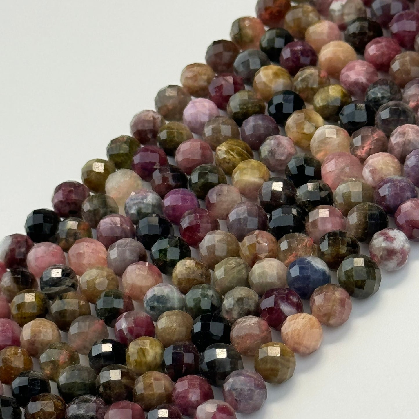 Tourmaline Faceted Beads - Rondelle Shape Beads