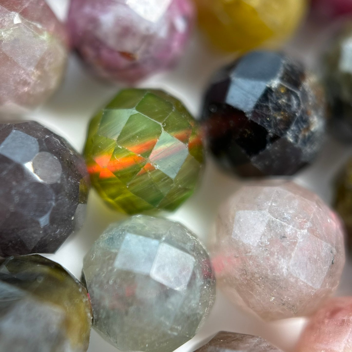 Tourmaline Faceted Beads - Rondelle Shape Beads