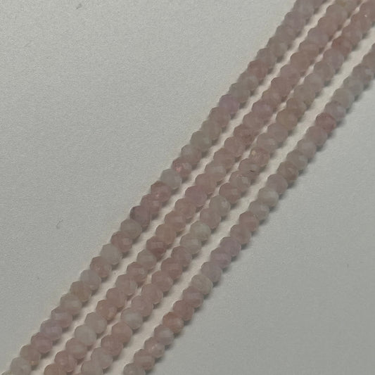 Morganite Faceted Rondelle Beads - (AA Quality)