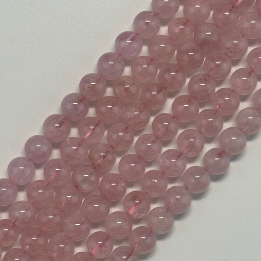 Morganite Polished Round Gemstone Beads - (AAA Quality)