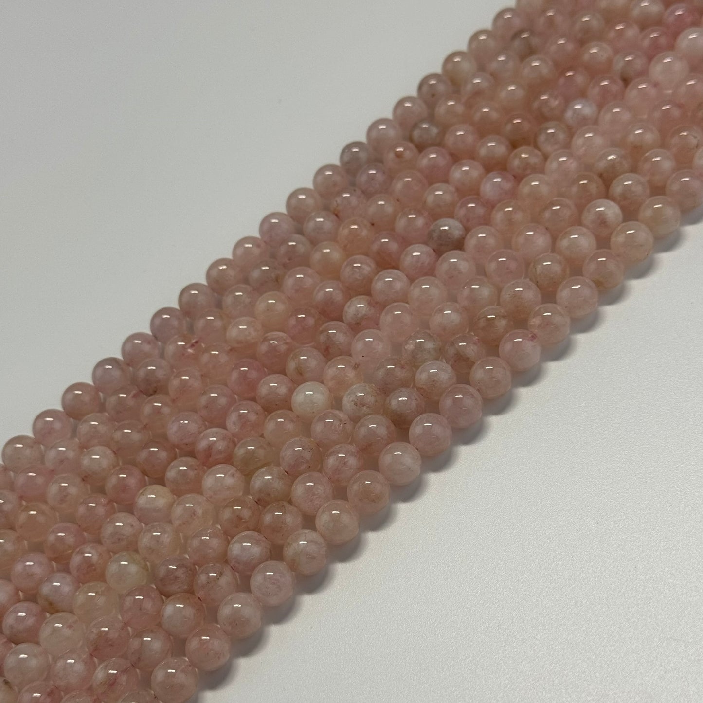 Morganite Polished Round Beads - (AA Quality)