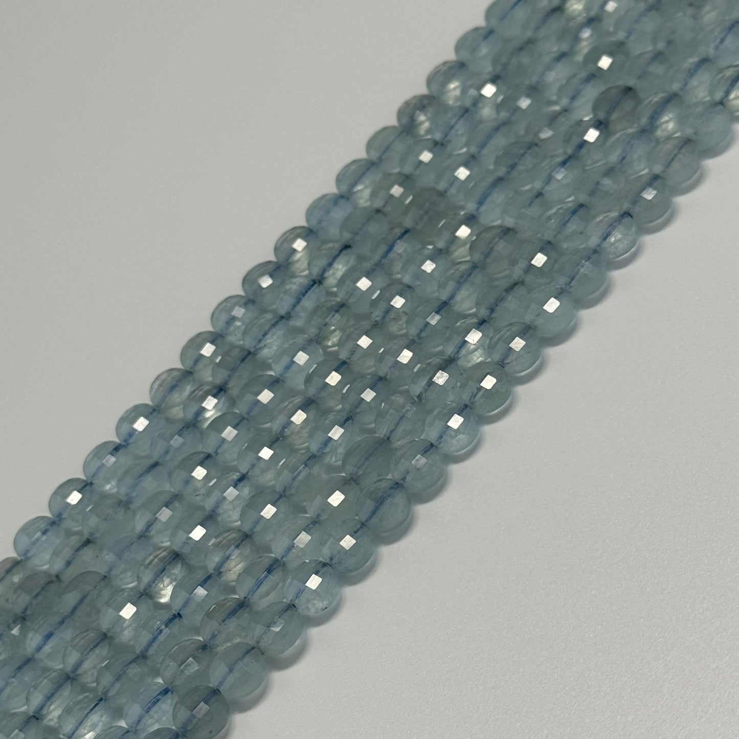 Aquamarine Lentil Beads