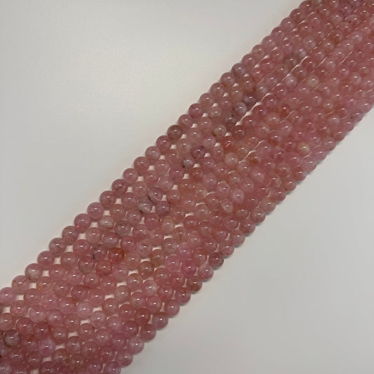 Morganite Polished Round Gemstone Beads - (AAAA Quality)