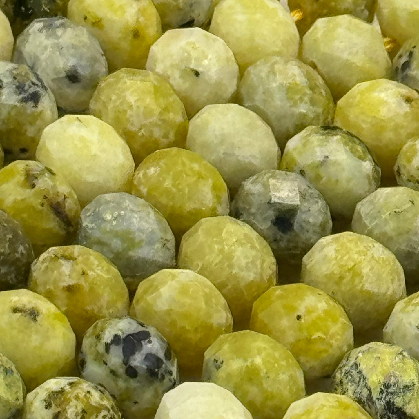 Faceted Dendritic Serpentine Rondelle Beads