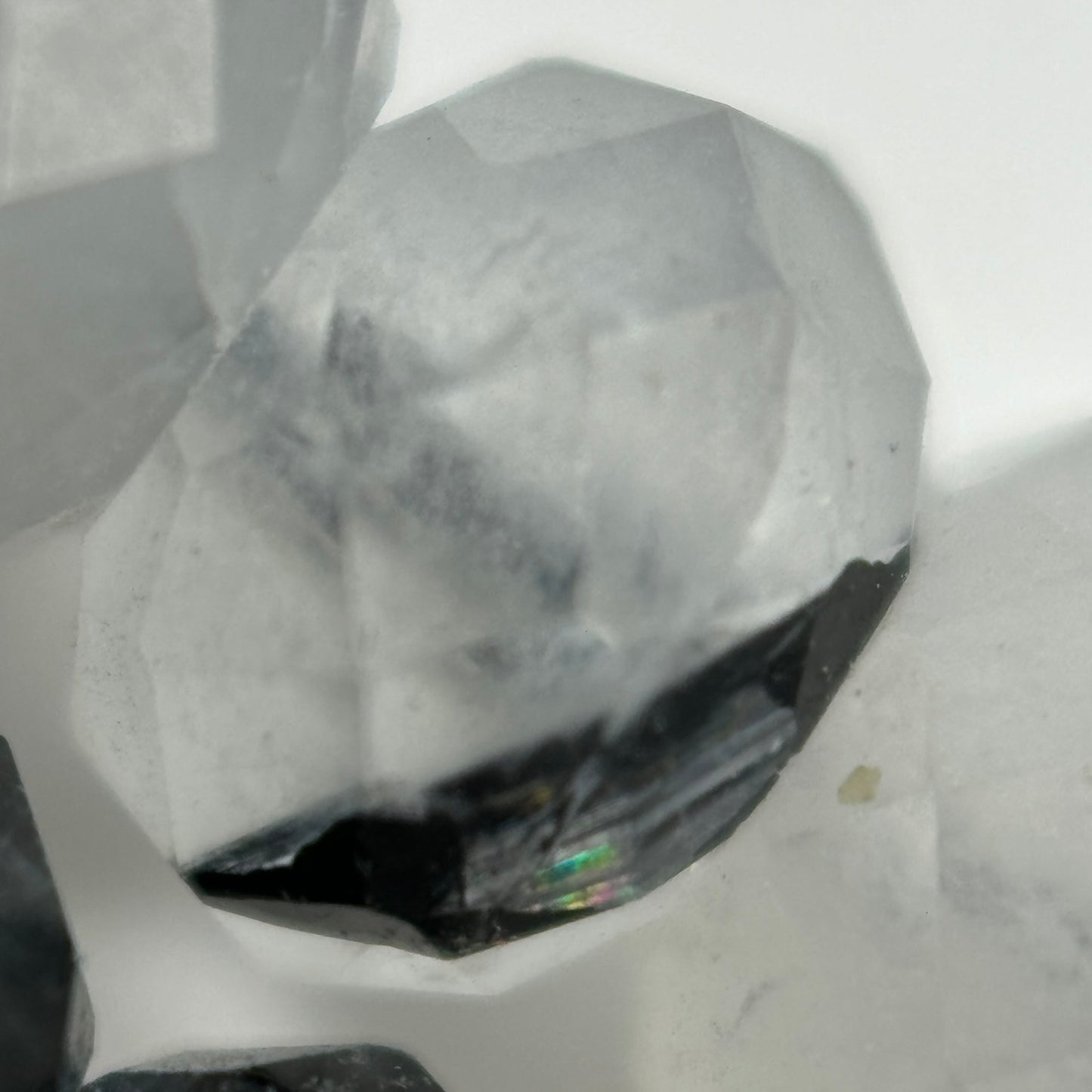 Tourmalinated Quartz Faceted Rondelle Beads