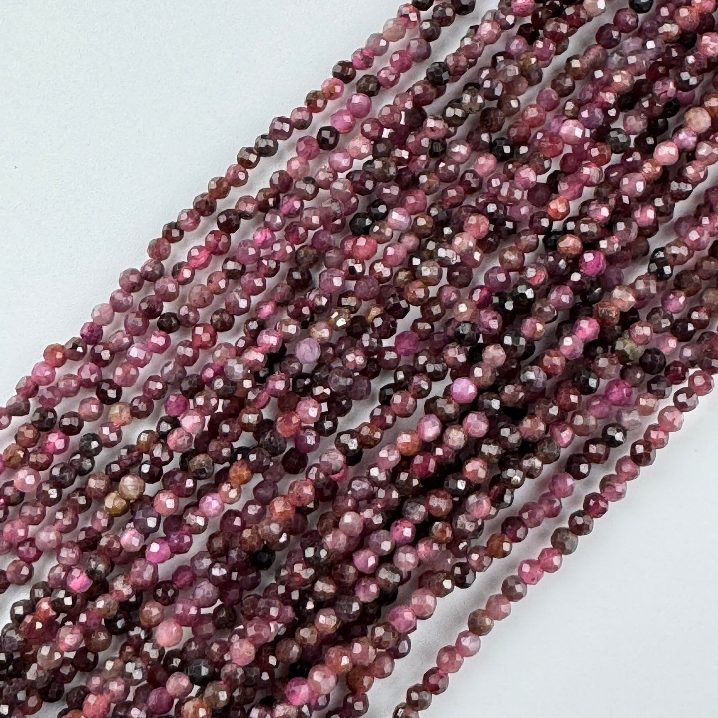 Ruby Faceted Round Stone Beads