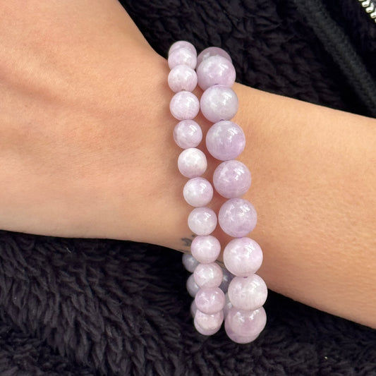 Kunzite Beaded Bracelet – Unique Pink Crystal Jewelry - (AAA Quality)