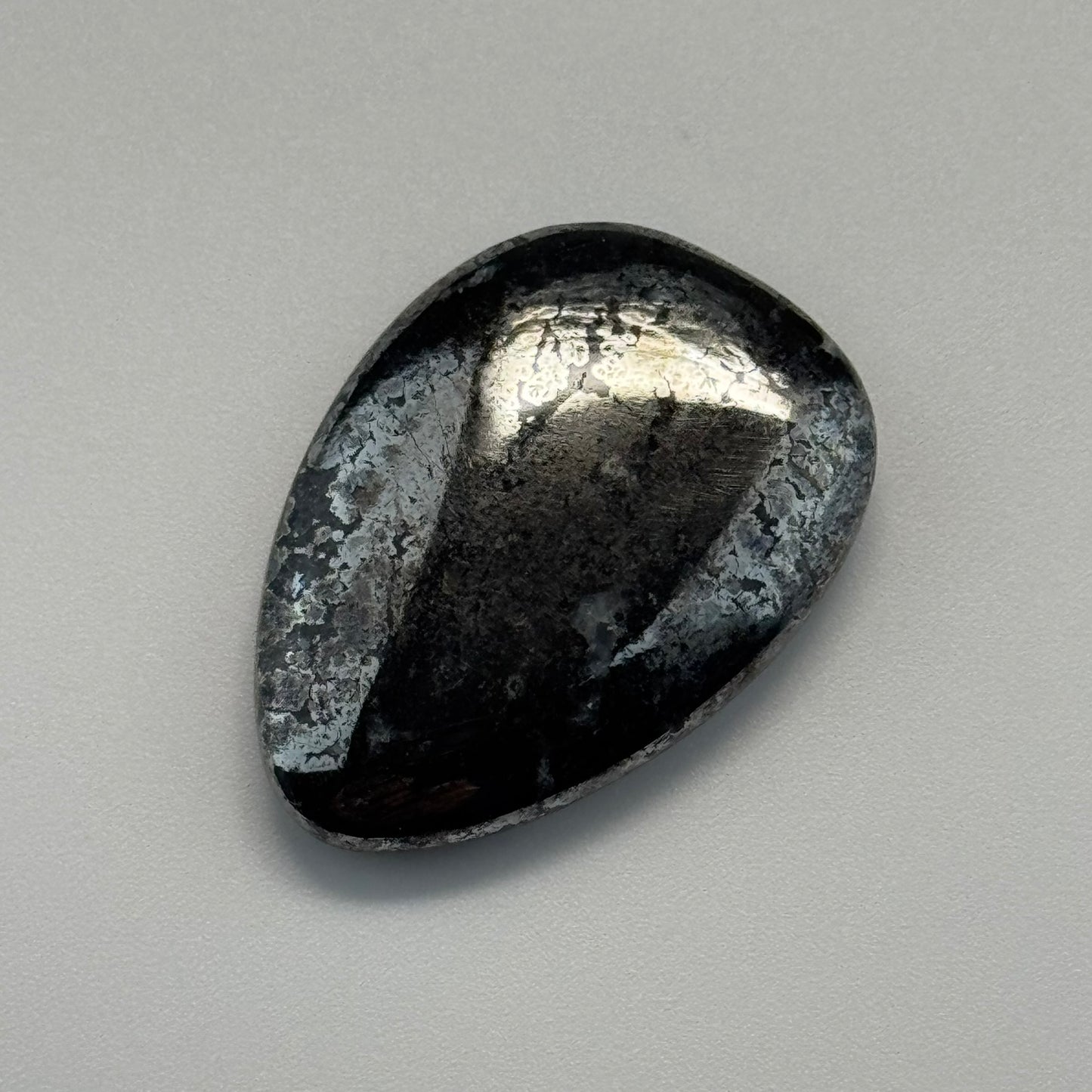 Polished Natural Silver Cabochon – Double-Sided Gemstone from Cobalt, Ontario